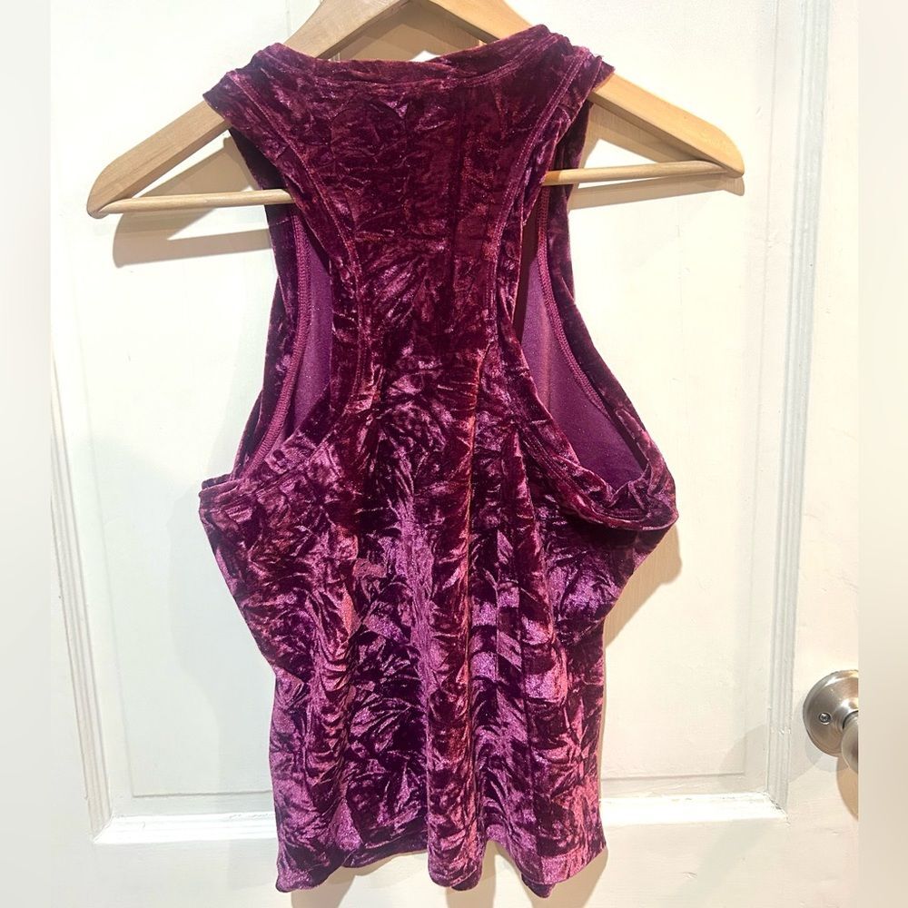 Anthropologie Pilcro Burgundy Velvet Razorback Stretch Tank Top Size S - Picture 8 of 10